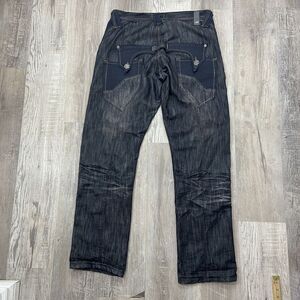Jordan Craig Men's Straight Jeans 36x34‎ Blue Gray Denim Distressed Straight Fit